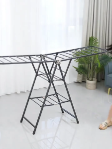 Foldable Metal Clothes Drying Rack Adjustable Floor Indoor Outdoor Laundry Hanger Stand rack
