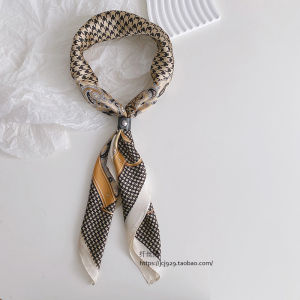 Korean Style Mens Silk Scarf Thin Gentlemans Square Necktie Shirt Collar Scarf Neck Wrap Thin Scarf Fashionable Elegant