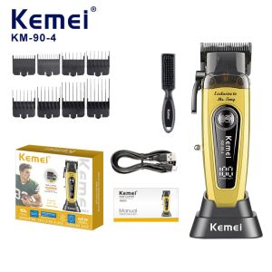 Kemei | Kemei KM-90-4 profissional 11500 rpm máquina de cortar cabelo para barbeiros aparadores recarregáveis motor sem escova máquina d