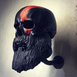 Creativo Cool Skull supporto per casco da moto montato a parete per casco per adulti appendiabiti portaoggetti per casco da bici