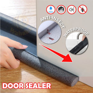 Wahaha Door Bottom Sealing Strip Gap Seal Soundproof Blocker Door Stopper Flexible Door Bottom Sealing Strip Guard 93CM*9.6CM Soundproof Wind Dust Blocker Twin Doorstop Sealing Strip Getah Penutup Lubang Penghadang Penyendal Bawah Pintu 门底密封条
