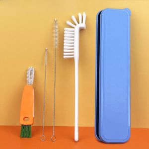 Portable Cleaning Bottle Brush Set Straw Cup Brush Auxiliary Food Processor Blade Gap Cleaning Brush Childcare Supplies PP Material