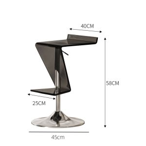 ALEDAN | Adjustable Swivel Designer Luxe Acrylic and Stainless Steel Bar Stool