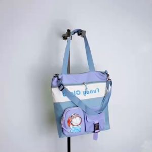 กระเป๋าสะพายข้างเนื้อผ้าแคนวาสสไตล์เกาหลีใส่ของได้เยอะ