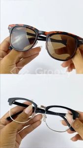 Groovy Eyewear - Kacamata Dylan Clip On Club Master Minus Antiradiasi Polarized Hitam Sunglass