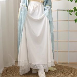Womens Inner Wear Base Skirt Hanfu Style Half-length Anti-Exposure Waist-length Inner Lining Long Skirt for Modesty