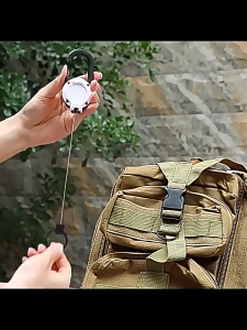 1pcs Tactical Retractable Spring Elastic Rope Safety Gear Tool Hiking Camping Anti-lost Keychain Fishing Lanyard Outdoor