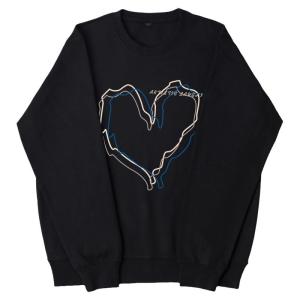 Autumn Winter Womens Hoodie Celebrity Zhou Yuting American Heart Style round Neck Lazy Streetwear Cotton Polyester Blend