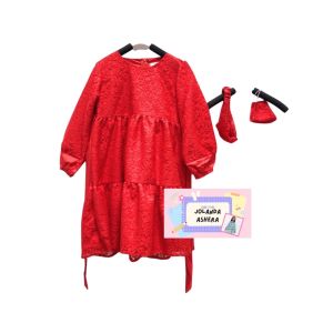 JOLANDA TUNIK ANAK TILE PREMIUM + BANDO + MASKER UMUR 6 - 8 - 10 TAHUN FREE ONGKIR CASH BACK BISA COD