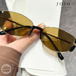 Modern Retro Tea-Colored Narrow-Framed Cat-Eye Sunglasses Fashionable Sunscreen Resin Lens Womens Glasses JOJOS L PD