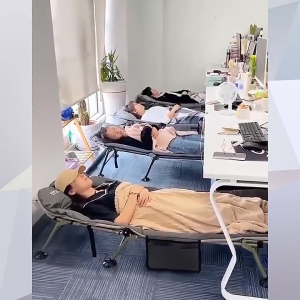 BMZAR Giường ngủ văn phòng Có Đệm gấp gọn | Không cần cài đặt | Giường ngủ trưa Khung thép tĩnh điện chịu lực 100kg