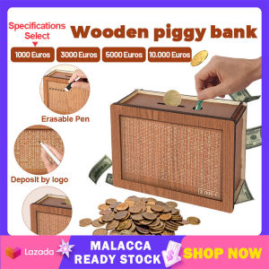 Cash Box with number on the box Wood Money Box Piggy Bank Reusable Creative Savings Box To Check For Helps The Habit Of Saving