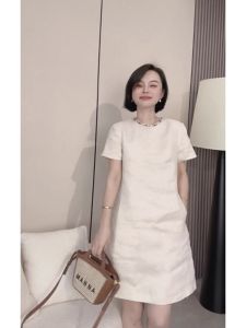 Elegant Unique Pearl-Decorated Mini Dress