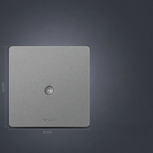 Bull | One-gang Two-way Tilted 5-hole Wall Switch Socket Panel Grey