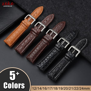 Watchband 12/14/16/17/18/19/20/21/22/24mm Crocodile Pattern Design Leather Watch Strap Soft Casual Business Wristband Men Women