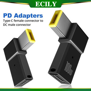 ECILY PD 100W USB Type C Female to DC Male Adapter For Lenovo Thinkpad USB-C Fast Charging Cable Converter Square PD Plug