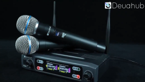 Deuahub K-168 Wireless Microphone 2 handheld UHF FM 80M receiving distance