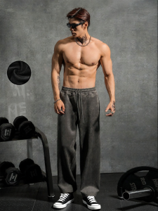 LUJIAMEN | Heavyweight Suede Knit Loose Tapered Mens Long Pants