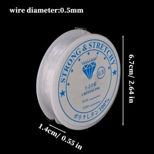 5Pcs Transparent Eco-Friendly TPU Crystal Elastic Beading Thread 0.4-0.6mm DIY Bracelet Necklace Jewelry Making Accessories