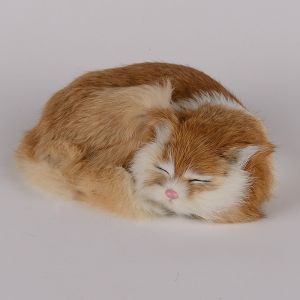 Adorable Sleeping Cat Doll Handmade Craft Decoration Plush Toy Photograph Prop Decorations Soft Cuddly Cat Figure for Girls