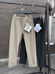 Mens Casual Pants Straight Leg Breathable Cool Sensation Solid Color Quick Dry Long Trousers Fashion Urban Style Spring Summer