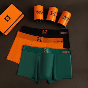 กางเกงบ็อกเซอร์ชายทรงคอตตอนทรงหัวใจ HEPNIES ป้องกันแบคทีเรีย ทรงคอตตอน ทรงหัวใจ เอวกลาง สำหรับผู้ชาย 3 ตัวในบรรจุภัณฑ์