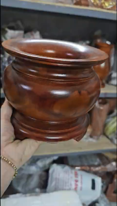 Lư hương - Bát nhang gỗ tràm nguyên khối đẹp đường kính 16cm - 18cm