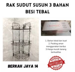 PROMO RAK SUDUT SUSUN 3 UNTUK POJOKAN KAMAR MANDI SERBAGUNA ANTI KARAT TAHAN HARGA MURAH BARANG BERKUALITAS BAHAN BESI TEBAL DISKON TERLARIS WARNA HITAM