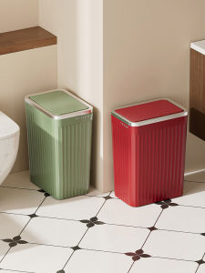 DOLANX | Space-saving Bathroom Trash Can with Lid