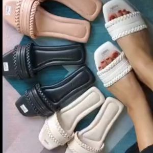 Sandal Teplek wanita Haikalshoes TPK002 kekinian busa fylon Variasi Kepang/ Sendal Jepit wanita