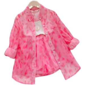 [1-7th] SETELAN KEMEJA ANAK PEREMPUAN IMPORT OUTER CELANA JISOO PINK