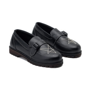 Edefootwear STARLIGHT - Sepatu Slip on Loafers Gesper Casual Kulit Hitam Pria Wanita - Premium Synthetic Leather, Non-Slip Rubber Sole, Available in Sizes 39-43 (Merk: Heywoy)
