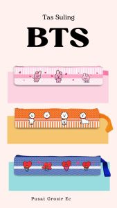Tempat Suling Seri BTS Flute Organizer Tas Penyimpanan Suling Seruling Karakter
