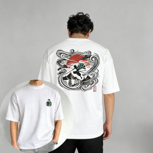 Bandai | Mens T Shirt Mens Sports T Shirt Mens Short Sleeve T Shirt Anime Character Holding Green Grid Umbrella Red Sun White Clouds