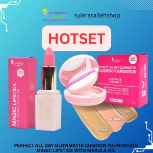 NURRAYSA hotset - Perfect All Day Glowmatte Cushion Foundation and Magic Lipstick with Marula Oil