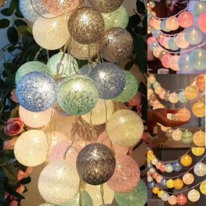 🔥20LED Colorful Cotton Ball String Fairy Night Lights By Battery/USB Bulb Lamp for Party Wedding Household Decoration