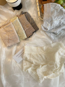 French ลูกไม้ ระบายอากาศได้ดี Bubble ผ้าฝ้าย เอวกลาง เซ็กซี่ ใส่สบาย นุ่ม ผ้าไหม เป้าต้านเชื้อแบคทีเรีย ผู้หญิง ชุดชั้นใน กางเกงใน