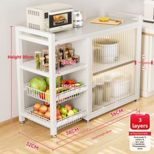 MEICHUWUYU | Creamy Style Multi-functional Floor Standing Shelving Unit Multi-layer