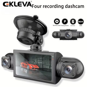 EKLEVA 4 Way Dash Cam - Front and Rear View Cabin Camera 4 Cameras Black Box CAR DVR with 4 Cameras for Taxi