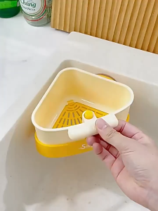Triangular Plastic Sink Strainer Basket Kitchen Sink Garbage Filter Dry Wet Separation Hook Drain Rack Detachable