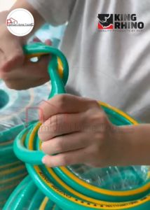 สายยางเขียวคาดเหลือง❗อย่างหนา เกรดพรีเมี่ยม(ตัวรองท็อป) พื้นผิว 3 ชั้น❗ ตราแรด KING RHINO 10-30 เมตร