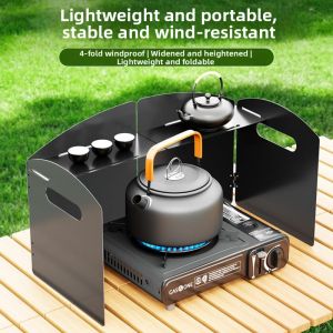 Foldable Thicker Wind Shield With Storage For Outdoor Stoves