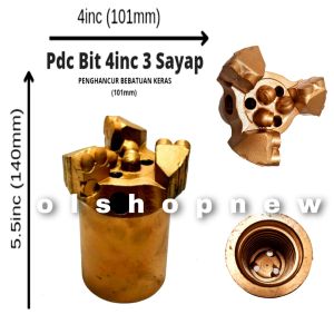 Mata Bor Pdc 4 Inc / Pdc Drag Bit 101 mm / Mata Bor Sumur Air Untuk Bebatuan Keras