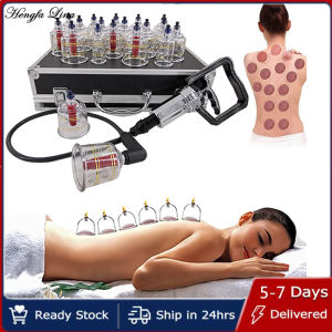 19pcs/26pcs/30pcs Acupunture Vacuum Cupping Glasses Set Plastic Vacuum Massager Medical Cups Jars Therapy Cupping Set for Massage