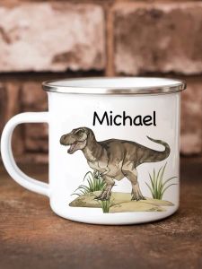 Dongsha Calaca Tyrannosaurus Enamelled Cup Children Drinking Cup Kindergarten Home Milk Mug Cup