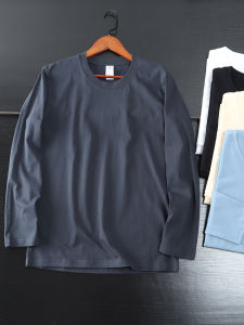 เสื้อยืดลําลองผ้าฝ้ายแท้สําหรับผู้ชายแขนยาวคอกลมสีทึบจาก VAST SKY/Haofei เหมาะสําหรับฤดูใบไม้ผลิและฤดูใบไม้ร่วง