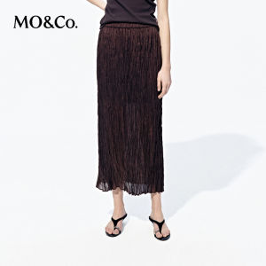 MO&Co. | Lyocell Elastic Waist Straight Long Skirt