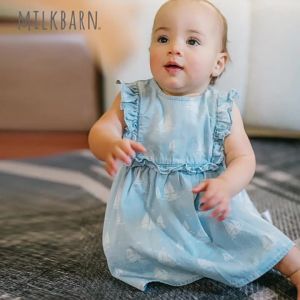 Milkbarn | Cotton Breathable Denim Sleeveless Dress