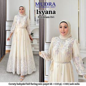 Gamis Amanda Premium Ori by Mudra Collection – Baju Muslim Wanita Terbaru 2025 Bahan Royal Twish Motif Julia Print Elegan Nyaman Dipakai