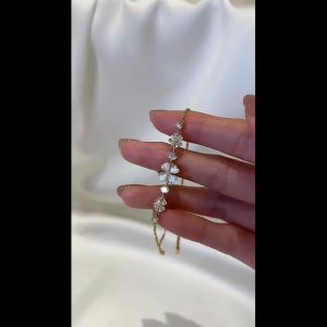 Bestella💗COD Gelang Elektroplating Emas, Gaya Musim Panas, Super Fairy Temperamen Berlian Opal Petal Bunga